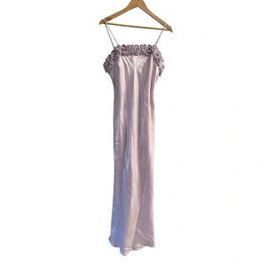 Women’s pink floral detailed vintage let’s fashion formal dress